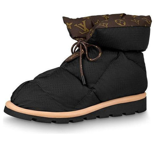 (WMNS) LOUIS VUITTON Pillow Comfort Ankle Boots 'Black with Brown' 1A8T3B