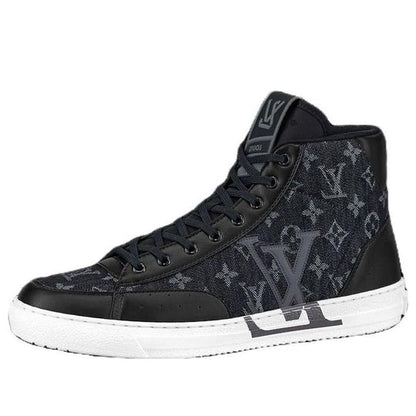 LOUIS VUITTON Charlie Ankle Sneakers 'Black Denim Monogram' 1AARCC