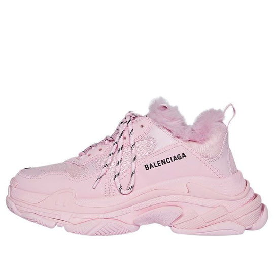 (WMNS) Balenciaga Triple S Sneaker Fake Fur 'Pink' 668562W3CQ55000
