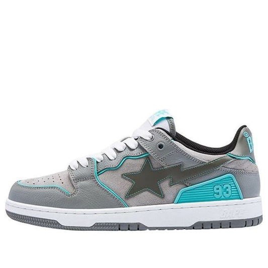 (WMNS) A BATHING APE Sk8 Leather Low 'Grey' 1I70-291-011-GREY