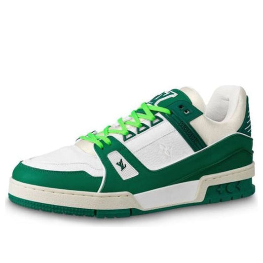 LOUIS VUITTON Trainer Sneakers 'White Green' 1A8125