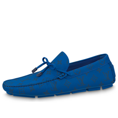 LOUIS VUITTON Driver Moccasin Shoes 'Blue Monogram' 1AAQ02