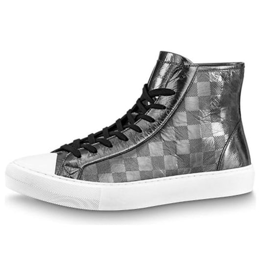 LOUIS VUITTON Tattoo Ankle Sneakers 'Silver Plaid Monogram' 1A90F1