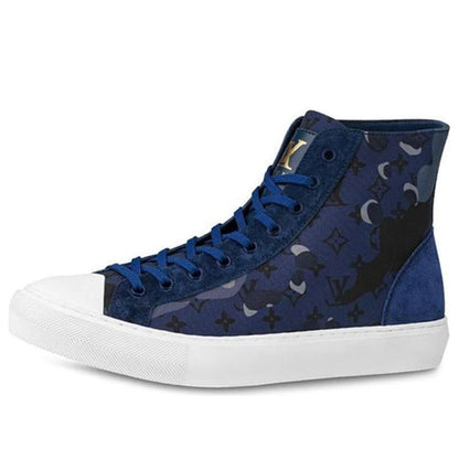 LOUIS VUITTON Tattoo Monogram Ankle Sneakers 'Blue Camo Monogram' 1A5YW1
