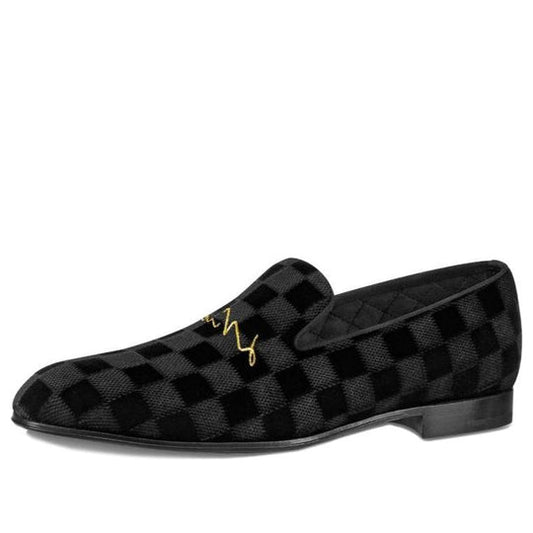 LOUIS VUITTON Auteuil Velvet Shoes 'Black' 1A4OO3