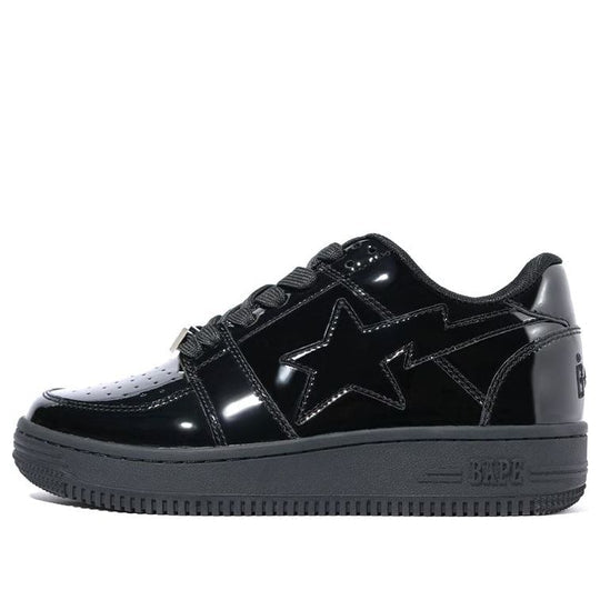 A Bathing Ape Bape Sta Low Patent Leather 'Black' 1G30-191-010