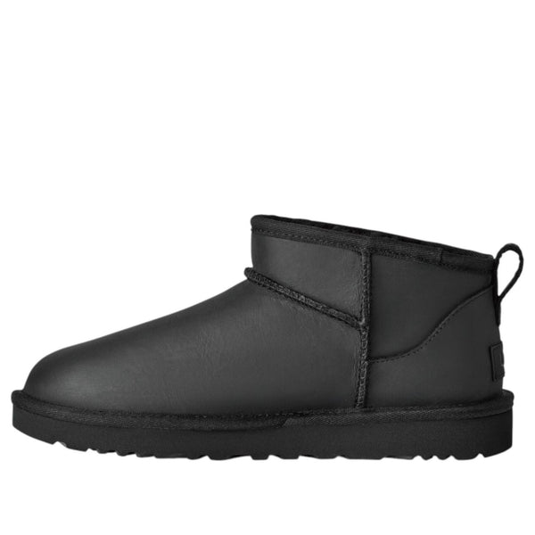 UGG(WMNS)  Classic Ultra Mini LTHR-Snow Boots 'Black'